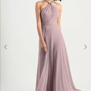 COPY - Jenny Yoo Halle Halter Dress in color ‘Fig’ Chiffon